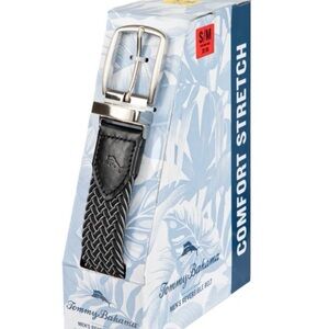 Tommy Bahama Black Woven Leather Belt